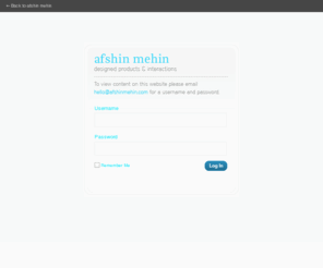 afshinmehin.com: Afshin Mehin's Design Portfolio
