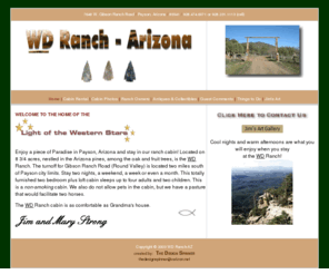 wdranch-az.com: WD Ranch - Arizona: Payson, AZ
A piece of paradise in Payson, Arizona and stay in our ranch cabin! Located on 8 3/4 acres, nestled in the Arizona pines, among the oak and fruit trees, is the WD Ranch. 