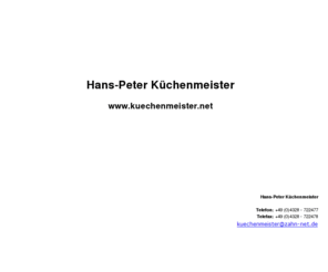 kuechenmeister.org: Hans-Peter Kchenmeister | - - - - -
