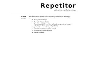 repetitor.hr: repetitor.hr
Repetitor, obrt za informatičke tehnologije