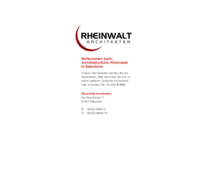 rheinwalt.net: Peter Rheinwalt // Architekten // Am Rebstöckel 11 // Edesheim
