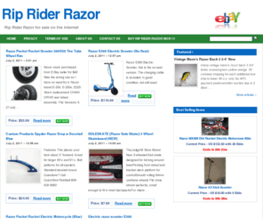 ripriderrazor.com: Rip Rider Razor
Rip Rider Razor. Find best deals on 360 Rip Rider Razor. Buy Rip Rider Razor bike for sale. Save 30-50% on all Rip Rider Razor.