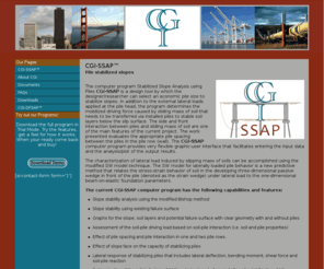 cgi-ssap.com: CGI-SSAP
New 2011 - CGI computer programs DFSAP and SSAP help in developing the proper soil-foundation-structure-interaction handshake parameters in developing...