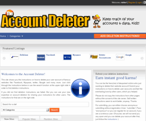 delete-account.com: Delete Account™ - Facebook, Google, Twitter be gone!
Delete Account™ - The simple solution for Facebook, Google, twitter and social privacy concerns & keeping track of your personal data!