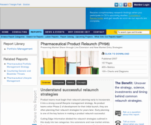 pharmarelaunch.com: Pharmaceutical Product Relaunch: Preserving Market Share through Line Extension and New Market Entry Strategies (PH98)
Drug relaunch, Pharma relaunch, Pharmaceutical Relaunch, Lifecycle management, Line extension, Drug formulation, Drug indication, Pediatric indication, Dosing alternative, Dosing strength, Dosing regimen, Drug repurposing, Drug repositioning, Combination drug, Combination treatment, Benchmarking report that guides brand teams through development and decision making behind product relaunches.