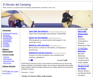 elmundodelcamping.com: El Mundo del Camping
Ideas, recursos y consejos sobre el camping: equipamiento, accesorios, trucos, etc.