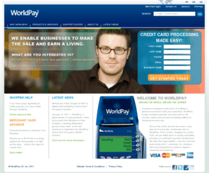 worldpay.com: WorldPay | Welcome to WorldPay
WorldPay processes millions of payments everyday for businesses all over the world - safe, secure and very fast. Accept credit and debit cards, bank transfers, subscriptions, bill payments and more, in multiple currencies and languages.