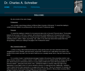 charlesschreiber.org: Charles A. Schreiber — Homepage
Dr. Charles A. Schreiber homepage: teaching, contact, research, psychology, photographs