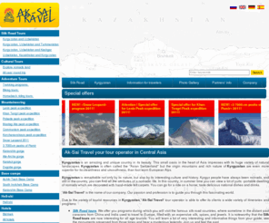 ak-sai.com: Ak-Sai Travel | Silk Road tours, Mountaineering: Lenin peak, Khan Tengri peak, Pobeda peak and other tours
Ak-Sai Travel tour operator is able to offer its clients a wide variety of itineraries and programs: Silk Road tours, Kyrgyzstan, Lenin peak, Khan Tengri peak, Pobeda peak and other tours