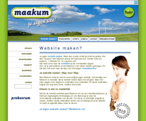 gevoeligeplaat.com: Website maken: Maakum, snel een professionele site - Website maken
Een website maken zonder al dat technische gedoe? Met een Maakum website doe je het helemaal zelf. Zonder hulp van anderen je eigen website maken. 'n Makkie!