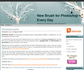 coolphotoshopbrushes.com: New brush for Photoshop - every day
If you are looking for for particular brush for Photoshop, grunge brush, swirl brushes, grunge tutorial, splatter brushes - you came to the right place.