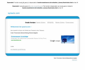 synavis.com: synavis.com |  Gute Firmennamen
Guter Firmenname,Namensfindung,Namensratgeber