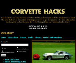 corvettehacks.com: Corvette Hacks
Chevy Corvette tips, tricks, technical articles, corvette installations and corvette rebuilds.