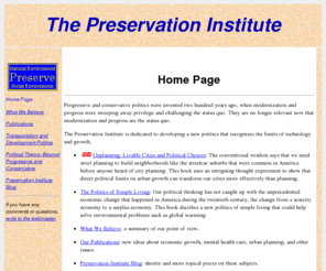 preservenet.com: Preservation Institute Home Page
