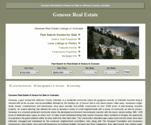 genesee-realestate.com: Genesee Real Estate and Homes for Sale in Jefferson County, Colorado
Explore Genesee real estate and homes for sale by viewing Colorado real estate listings of homes for sale in Jefferson County.