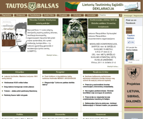 tautos-balsas.lt: Tautos balsas - žinios Lietuvai, patriotinis portalas
Tautos balsas - žinios Lietuvai. Patriotinis interneto portalas. Lietuviai - Lietuvai!