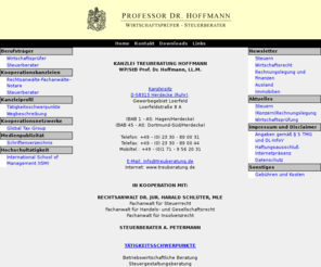 treueberatung.de: M. Karsten Hoffmann
Kanzlei WP/StB
Dipl.-Kfm. Professor Dr. rer. oec.
M. Karsten Hoffmann, Wirtschaftsprfer und Steuerberater
E-Mail: info@treuberatung.de
Internet: www.treuberatung.de