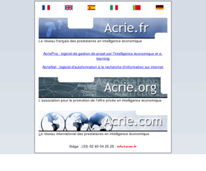 acrie.fr: ACRIE - PREMIER RESEAU EUROPEEN D'INTELLIGENCE ECONOMIQUE
