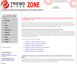 pccillinzone.com: Trend Micro - Trend Micro Internet Security and Trend Micro Antivirus Software
Trend Micro, powered by PC-Cillin, offers Trend Micro Antivirus Software, Trend Micro Internet Security, Trend Micro Business Security and other PC Security Software