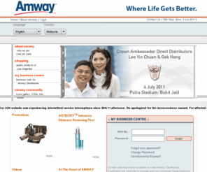 amway-my.com: Amway - Malaysia Official Site
Amway Malaysia offers exclusive products such as Artistry and E.Funkhouser Cosmetics, Nutrilite Health Supplements, Satinique Hair Care, iCook sets, and other Amway exclusive brands.