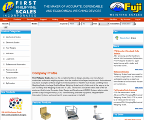 timbangan.com: 1st Phil Scales, Inc.
1st Philippine Scales, Inc. is the manufacturer of Fuji Scales. Exclusive distributor of Tru-Test (New Zealand), Excell, Virtual Measurement and Control (USA), Shinko Denshi Vibra (Made in Japan), Ishida (Japan), Precisa (Switzerland). With their state of the art manufacturing plant, they manufacture scales which is used throughout the Philippines and exported. With a DTI accredited ISO17025 Calibration Laboratory, you can be sure of quality and reliability. They have table, hanging, platform, crane electronic, mechanical scales. Also specializes in custom-made scales and waterproof scales.