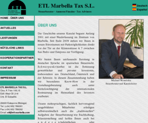 etl-marbella.com: ETL Marbella Tax - Ihr deutscher Steuerberater in Spanien
Ihr kompetenter Steuerberater in Marbella. Wir bieten Ihnen umfassende Beratung in deutscher Sprache im spanischen Steuerrecht.