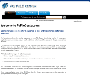 pcfilecenter.com: Process File | Free Programs and Codes | Online resource for process information
This page displays the files and file extensions for computer.