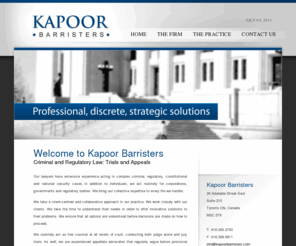 kapoorbarristers.com: Kapoor Barristers | Criminal and Regulatory Law: Trials and Appeals
Kapoor Barristers is a law firm based in Toronto offering legal services in criminal and regulatory law.