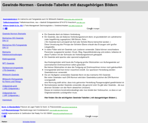 gewinde-norm.de: Gewinde-Normen - Gewinde-Tabellen
Hier finden Sie Gewinde-Normen Gewinde-Tabellen - Gewinde als lösbare verbindungen - Gewinde auf Stift Bolzen - oder zum Justieren