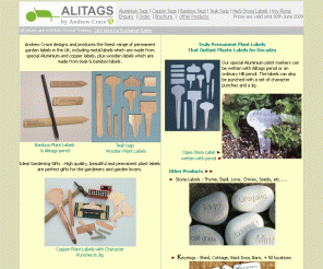 alitags.com: Alitags | Horticultural Plant Labels - Permanent Plant Tags, Tree Tags, Plant Markers & Garden Markers
Alitags supply permanent plant labels & tree labels including metal labels (special aluminium labels & copper labels) & wooden labels (teak labels & bamboo labels). Ideal garden gifts for the gardeners and garden lovers.