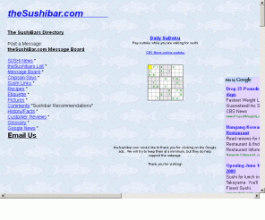 thesushibar.com: Sushi at theSushibar.com
theSushiBar.com - A Resource for Sushi on the Internet.