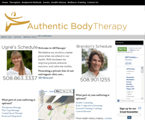 brandonjellison.com: Authentic BodyTherapy
Massage Therapy and Bodywork by Brandon Jellison and Ugne Alakna Jellison