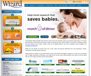 donationwizard.com: Car Donation Wizard | Donate a car to the best car donation programs. Donate your car to make a difference
Car donations made through our car donation wizard make a real difference to the charity you choose.  Donate a car, truck, van, bus, boat, motorcycle, or other vehicle and affect the lives of those in need, in your community and around the world. Fast, free towing of junk cars and used cars from all 50 states for donating a car!