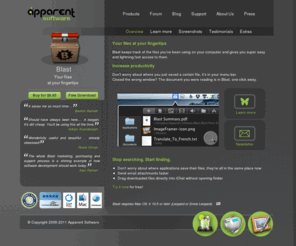 blastedapp.com: Blast - Your files at your fingertips! - Apparent Software
Blast - access your recently used or modified files really fast 