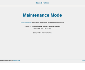 devinville.info: Devin B Holmes » Maintenance Mode
Globally Nomadic