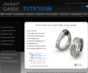 titaniumstyle.com: Titanium Rings | Tungsten Rings | Titanium Wedding Ring
Offers titanium and tungsten rings, everlasting tungsten rings, titanium necklace, bracelet, chains. Custom made titanium rings, and jewelry. Buy online and save today!