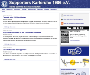 supporters-karlsruhe.de: Supporters Karlsruhe 1986 e.V. : News
Die Supporters Karlsruhe 1986 e.V. sind der offizielle KSC-Fandachverband. Auf unseren Seiten findest du aktuelle Neuigkeiten, kritische Berichte und vieles mehr.