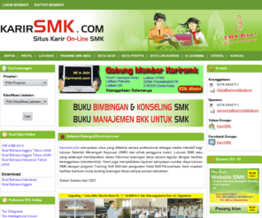 karirsmk.com: Karirsmk |		Solusi Informasi Karir SMK Pertama di Indonesia
Karirsmk.com adalah situs pencari kerja online pertama untuk SMK,selain lowongan kerja,kami juga menyediakan psikotest onlin / TPA online untuk siswa,tutorial dan artikel seputar dunia kerja.