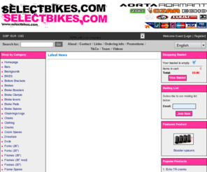 selectbikes.com: Select Bikes Ltd
Select Bikes offer everything for Trials bikes from handlebars to wheels!