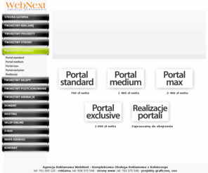 tworzymyportale.pl: portale internetowe Kołobrzeg, tworzenie portali, projektowenie, Agencja Reklamowa WebNext
wykonujemy portale internetowe, serwisy internetowe, portale Kołobrzeg, 3 godziny szkolenia do każdego portalu, webnext