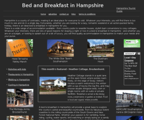 bedandbreakfastinhampshire.com: Bed and Breakfast in Hampshire
Bed and Breakfast in Hampshire home page featuring a selection of Hampshire bed and breakfast.