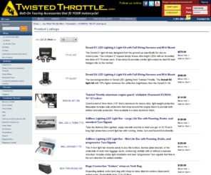 klr650a.com: TwistedThrottle.com :  ...by What Fits My Bike - Kawasaki - KLR650A, '86-'07 dual sport -
AdMore Lighting LED Light Bar - Large Lite Bar with Running, Brake, and standard Turn Signals AdMore Lighting LED Light Bar - Mini Lite Bar with Running, Brake, and progressive Turn Signals Bags-Connection 