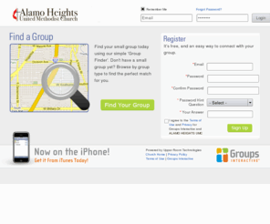 alamoheightsumcgroups.com: Groups Interactive
Our (Upper Room Technologies) mission is to make it easy for small groups of Christians to get connected using Groups Interactive