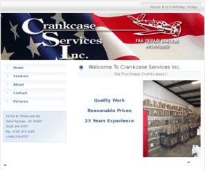 crankcaseservices.com: Crankcase Services Inc. - Sand Springs
Quality Work Reasonable Prices 23 Years Experience Large Inventory for outright purchases and exchange