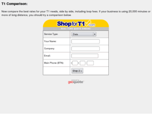 t1rate.com: T1 Service Provider Comparisons
Compare the top T1 providers side by side including loop fees! Comparison results list the lowest t1 price by each provider.