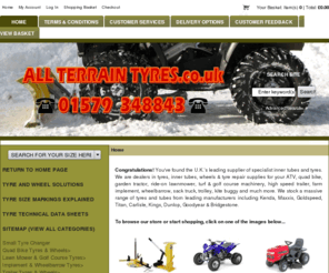 tyrerite.co.uk: Tyre Inner Tubes, Quad Bike Tyres, ATV Tyres, Turf Tyres, Wheelbarrow Tyres, Ride On Lawn Mower Tyres, Golf Buggy Tyres, Sack Truck Tyres
U.K.and European supplier of inner tubes and tyres, wheels, tyre valves, tools & puncture repair equipment for ATV, quad bikes, lawn mowers, golf course & groundscare, wheel barrows, sack trucks, golf buggy, trailers and caravans.