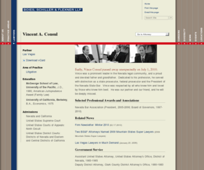 vinceconsul.com: Vincent Consul - Partner - Boies, Schiller & Flexner LLP - Vincent A. Consul - Litigation
With over 200 lawyers in offices across the United States, Boies, Schiller & Flexner LLP represents some of the largest and most sophisticated organizations in the world.