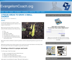 evangelismcoach.org: Evangelism Coach — Practical Evangelism Training and Church Hospitality Consutling «EvangelismCoach.org
Evangelism Training, practical tips and information on how to share your faith, witness, and how to welcome church visitors