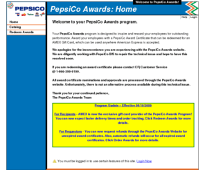 pepsicoawards.com: Home
Login To Your PepsiCo Awards Program