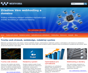 webtvorba.sk: Webtvorba.sk | Tvorba web stránok, redakčný systém Drupal, SEO
Všetko pre Vašu web stránku: Tvorba web stránok, Webdesign, Redakčný systém Drupal, Optimalizácia pre vyhľadávače, Webhosting, Domény.